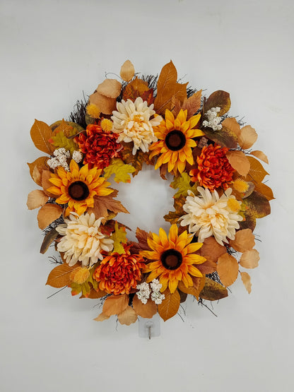 Autumn Harvest Hydrangea Wreath