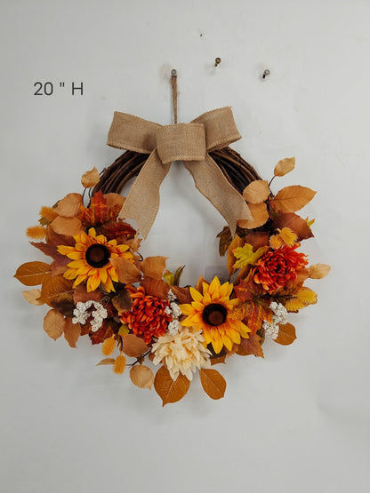 Autumn Harvest Hydrangea Wreath