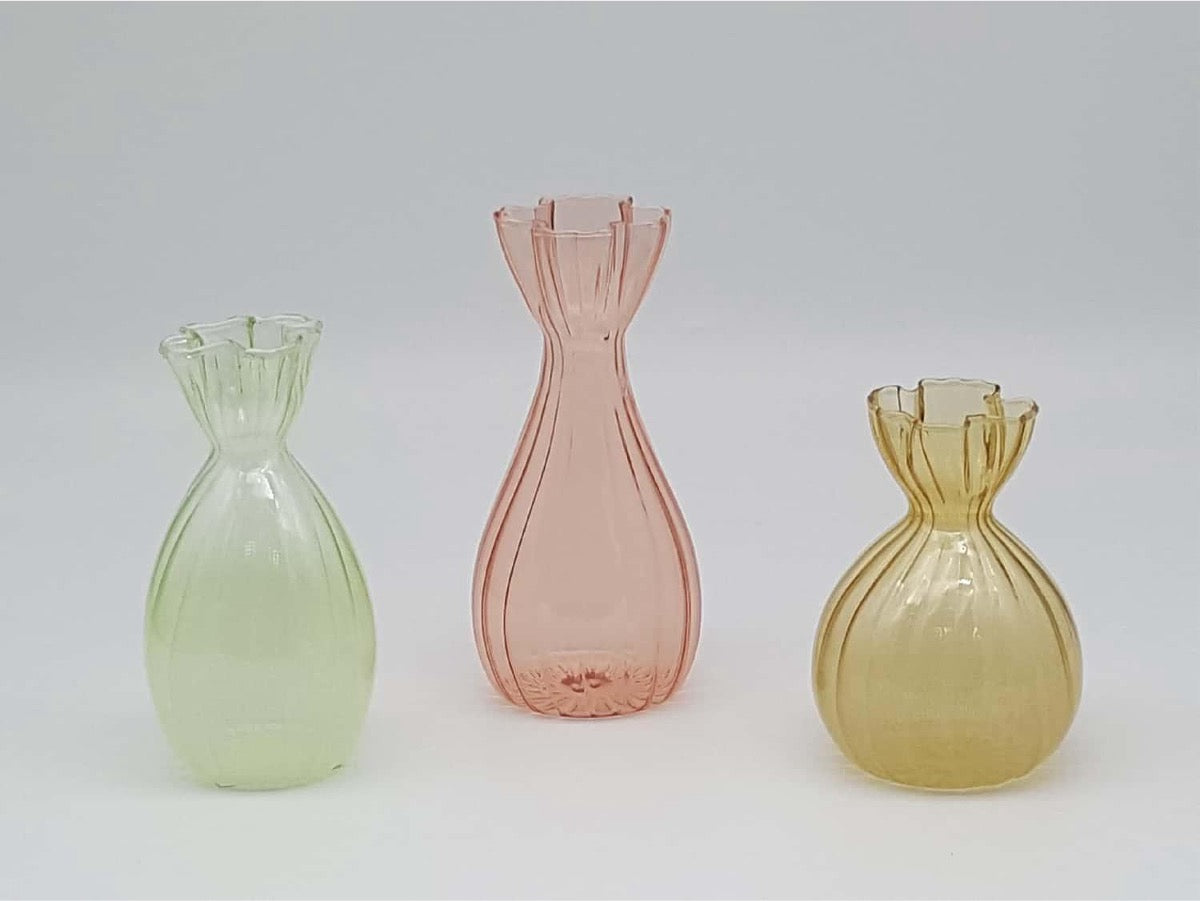 Debossed Glass Vases