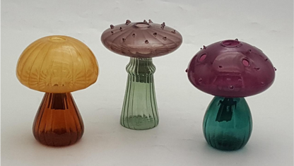 Mushroom-shaped Glass Decor
