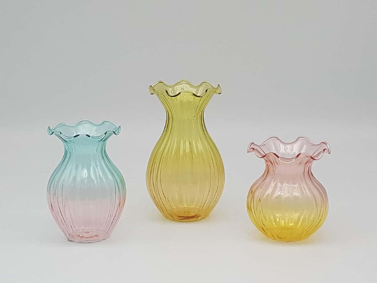 Debossed Glass Vases