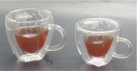 Double-walled Glass Mug with a Heart Shape