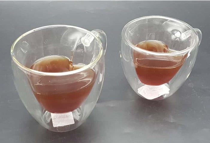 Double-walled Glass Mug with a Heart Shape