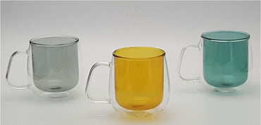 Colorful Double-walled Glass Mug