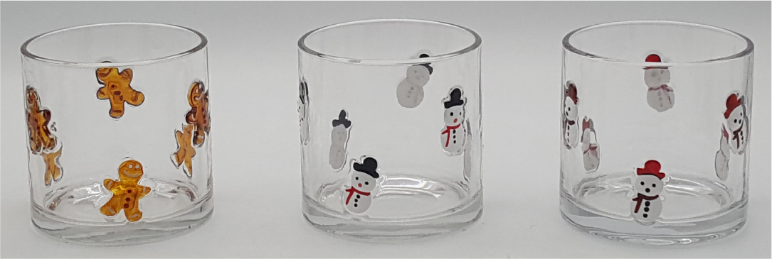 Christmas Themed Embossed Glass Candle Holder