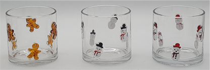 Christmas Themed Embossed Glass Candle Holder