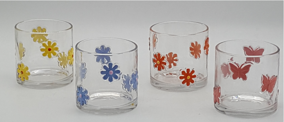 Nature Themed Embossed Glass Candle Holder