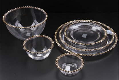 Glass Serving Bowl and Plate Set