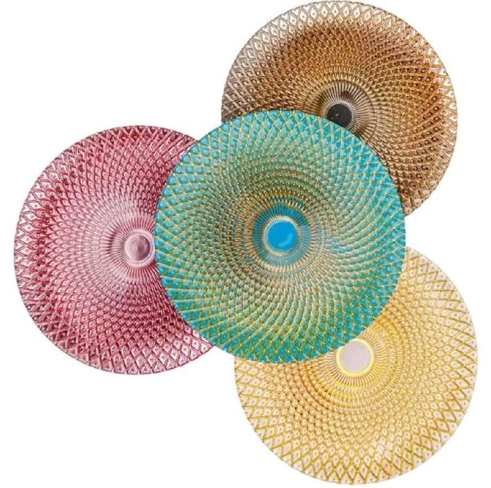 Colored Textured Glass Charger Plate