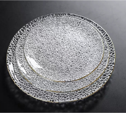 Gold-rimmed Glass Charger Plate