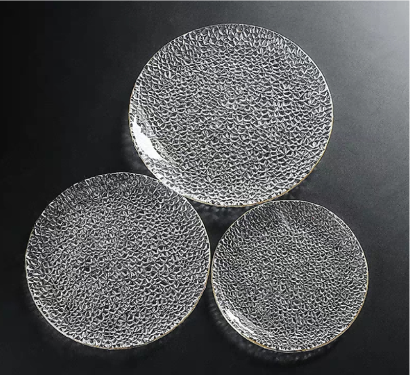 Gold-rimmed Glass Charger Plate