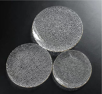 Gold-rimmed Glass Charger Plate