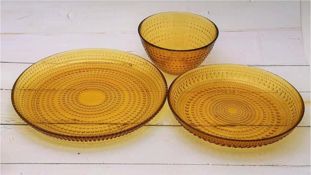 Glass Serving Bowl and Plate Set