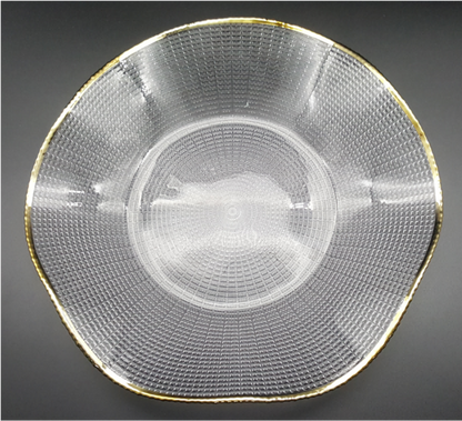 Gold-rimmed Glass Serving Bowl and Plate Set