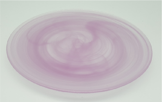 Colored Alabaster Glass Plate and Bowl
