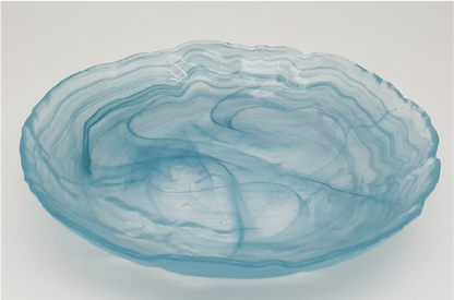 Colored Alabaster Glass Plate and Bowl
