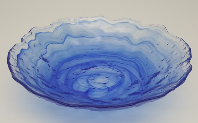 Colored Alabaster Glass Plate and Bowl