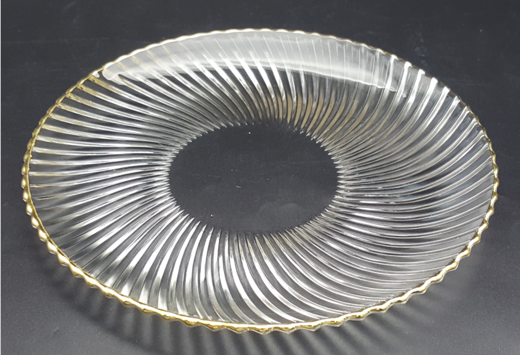 Gold-rimmed Glass Charger Plate