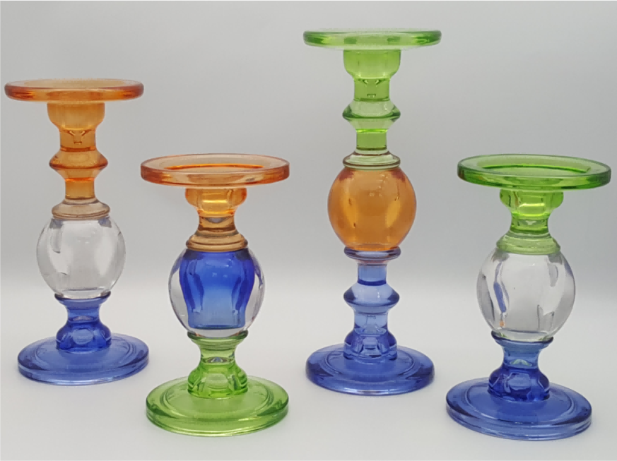 Multi-colored Glass Candle Taper