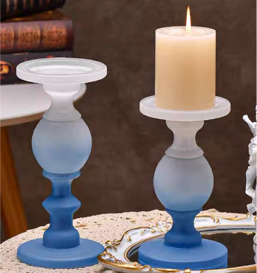 Multi-colored Glass Candle Taper