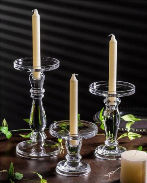 Clear Glass Candle Pillar
