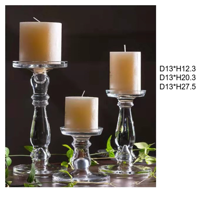 Clear Glass Candle Pillar
