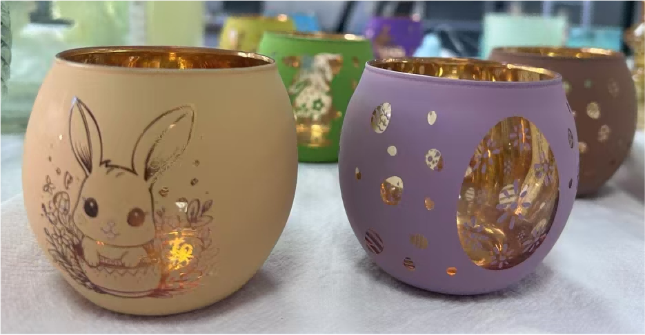 Easter Glass Candle Holders