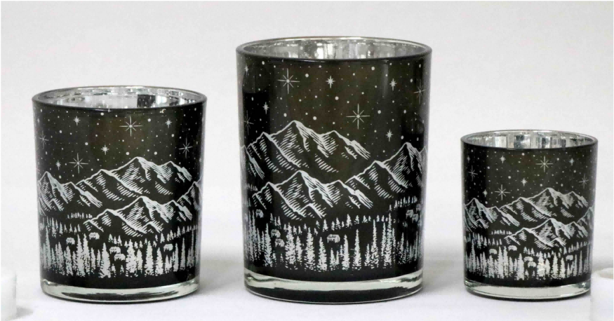 Frosted Green Glass Candle Holders