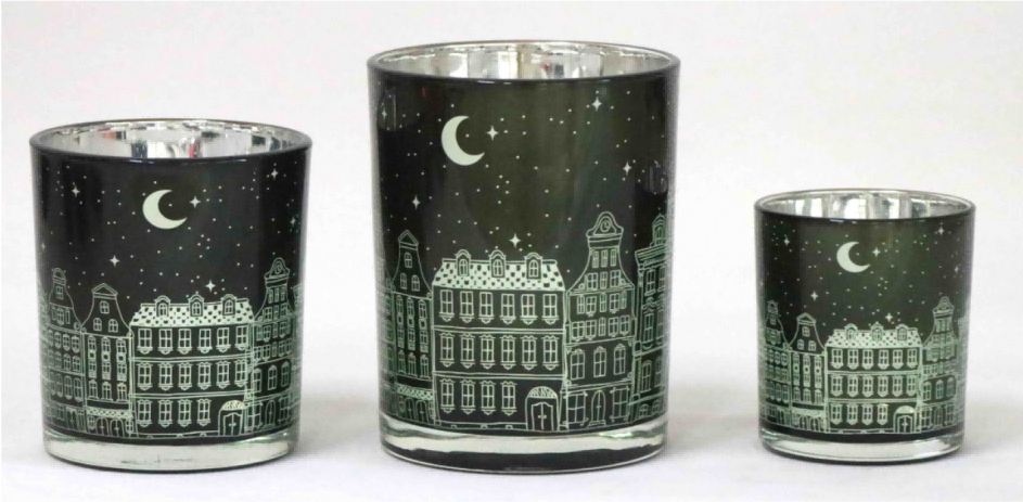 Frosted Green Glass Candle Holders