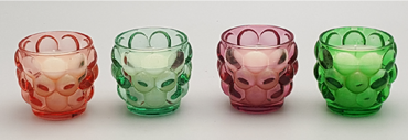 Textured Glass Votive Candle Holder with Wax