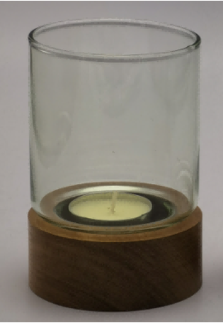 Glass Candle Holder with Cork Base