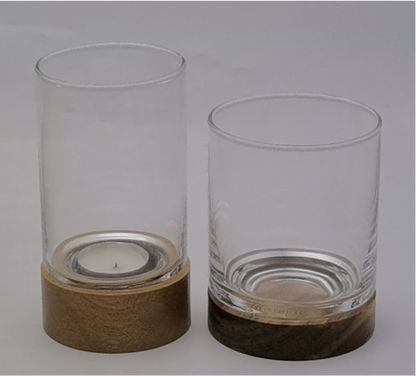 Glass Candle Holder with Cork Base