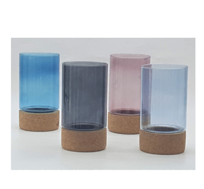 Glass Candle Holder with Cork Base
