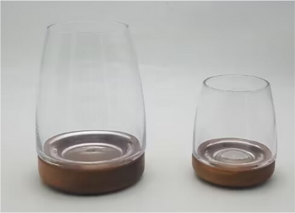 Glass Candle Holder with Cork Base