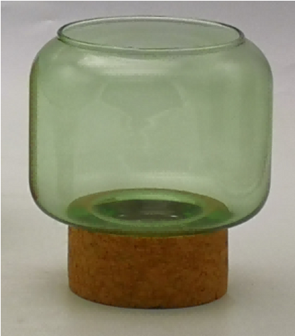 Glass Candle Holder with Cork Base
