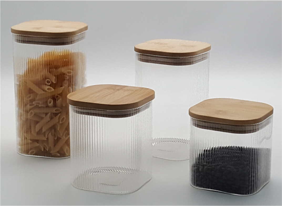 Glass Canister with Wooden Lid