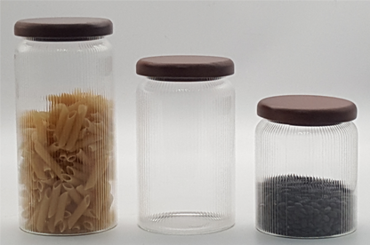 Glass Canister with Wooden Lid