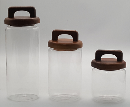Glass Canister with Wooden Lid