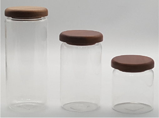 Glass Canister with Wooden Lid