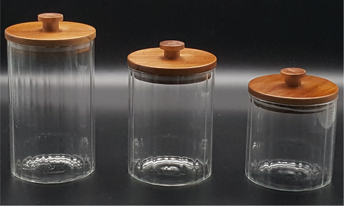 Glass Canister with Wooden Lid