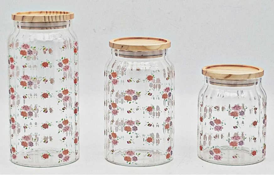 Glass Canister with Wooden Lid