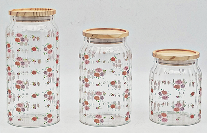 Glass Canister with Wooden Lid