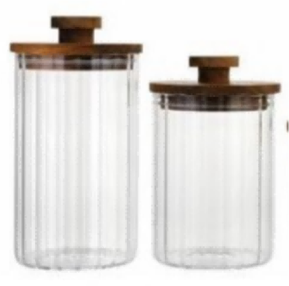 Glass Canister with Wooden Lid
