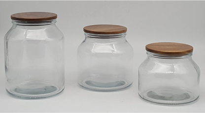 Glass Canister with Wooden Lid