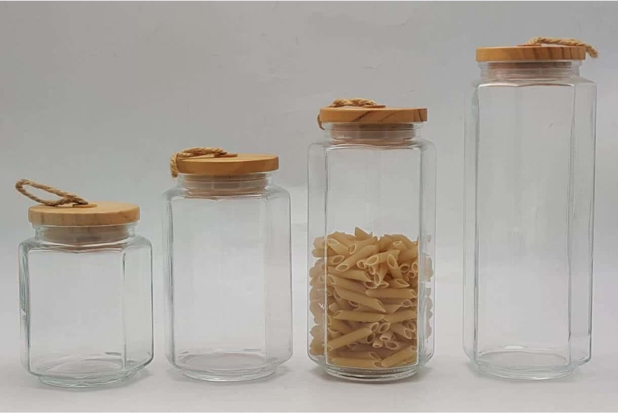 Glass Canister with Wooden Lid