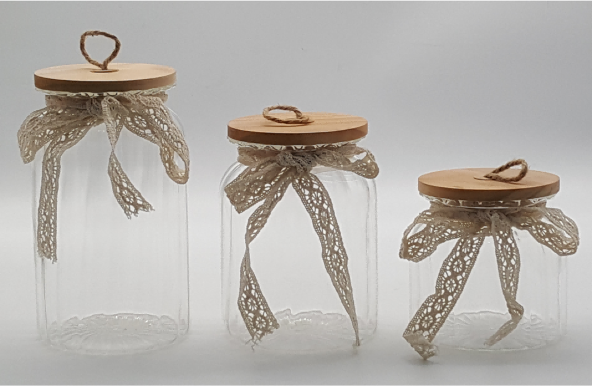 Glass Canister with Wooden Lid