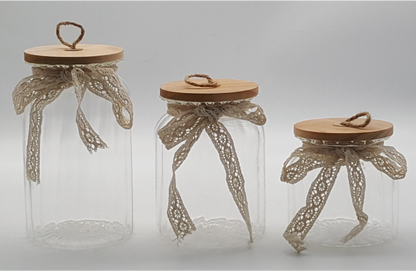 Glass Canister with Wooden Lid