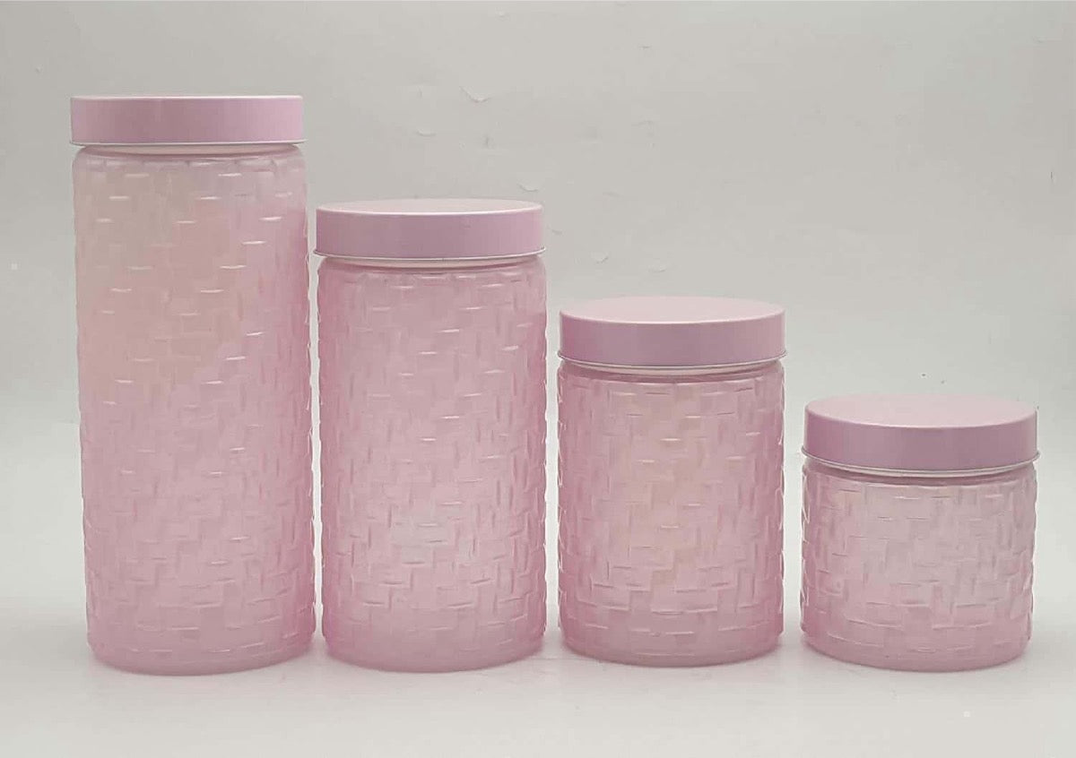 Color Glass Canister with Plastic Lids