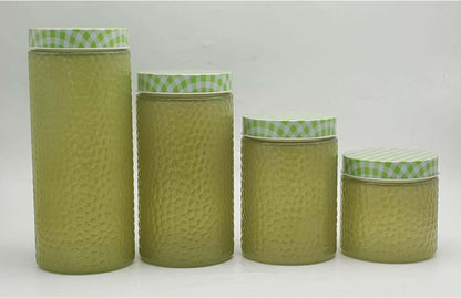 Color Glass Canister with Plastic Lids
