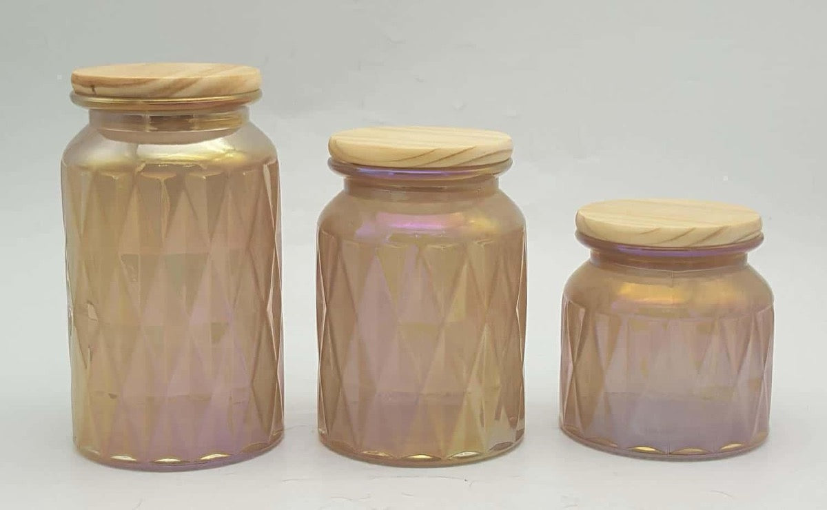 Color Glass Canister with Plastic Lids